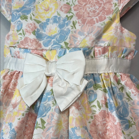 Tahari Pastel floral cap sleeve scallop hem formal dress size 2T - Picture 3 of 15